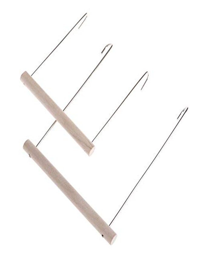 Western Era Playful Natural Perch Wood Perch Swing Toy Cage Hanging Platform, Climbing, Exercise Perch for Birds (Small & Large) (Pack of 2) - Image 1